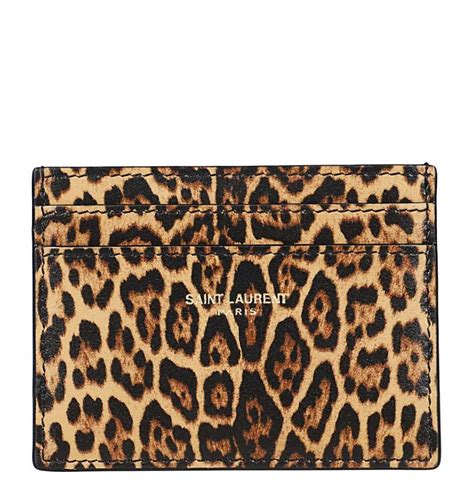 ysl leopard card holder